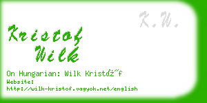 kristof wilk business card